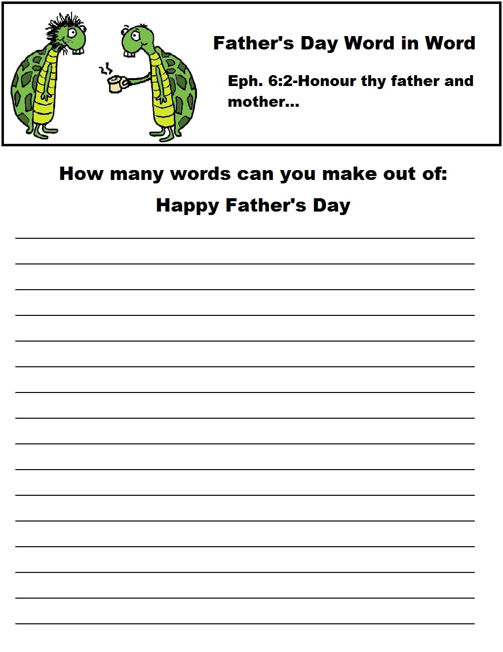 Father's Day Sunday School Lesson